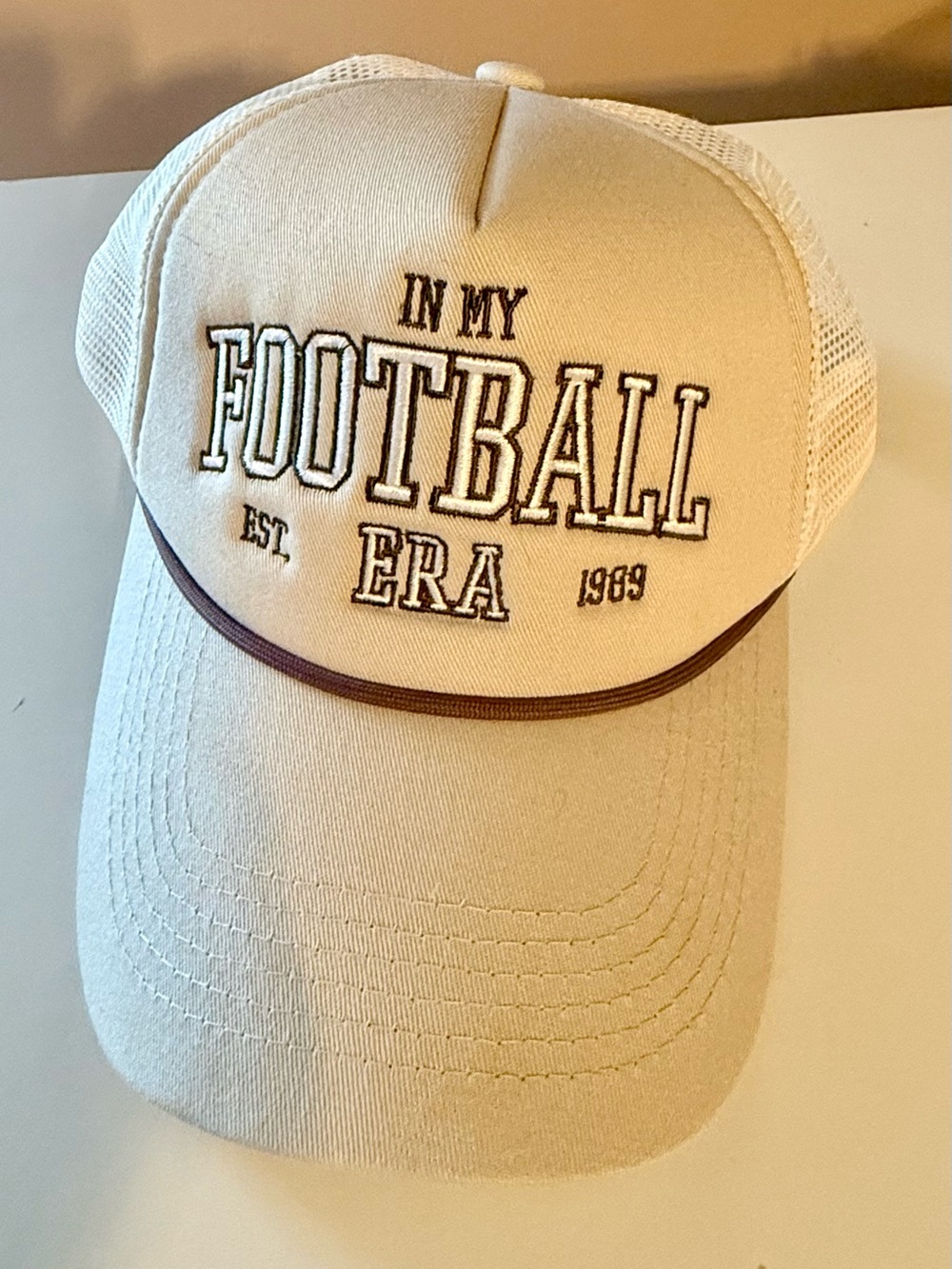 ‘In My Football Era’ Baseball Cap - Cream